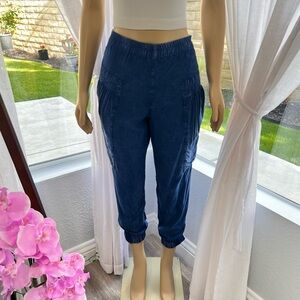 The ODELLS Jogger Pants Women's Size 5 Navy Blue Tapered Lightweight Rayon
